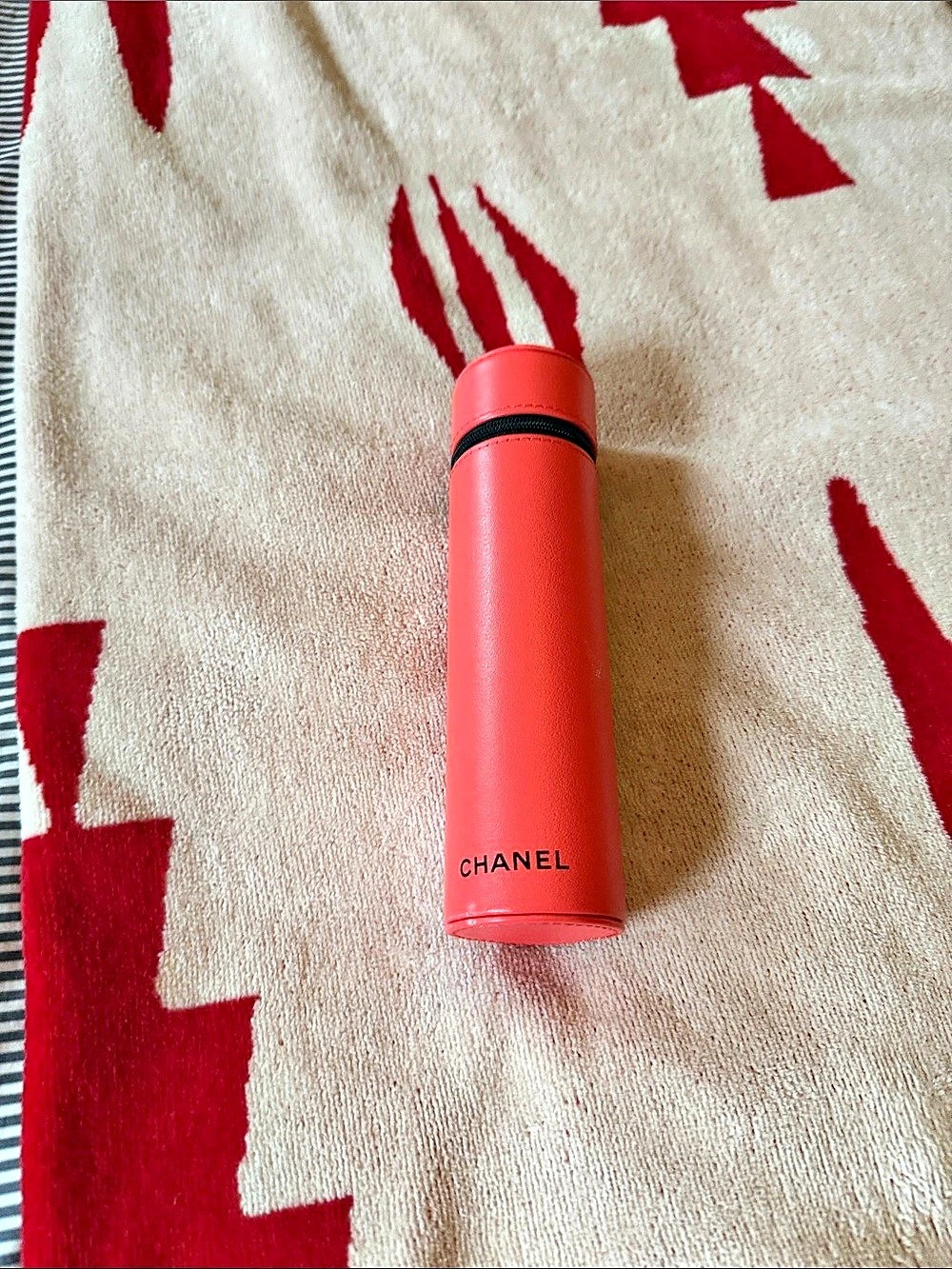Chanel coral makeup brush case - limited edition